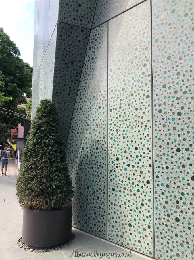 close up of 4Ever Green Tower in TIrana