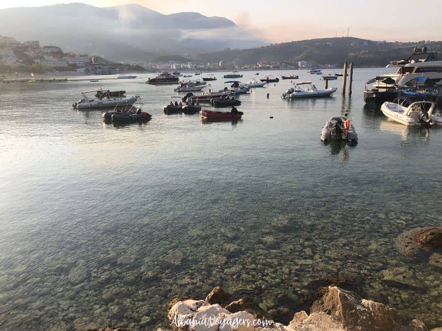 Himare sea with boats