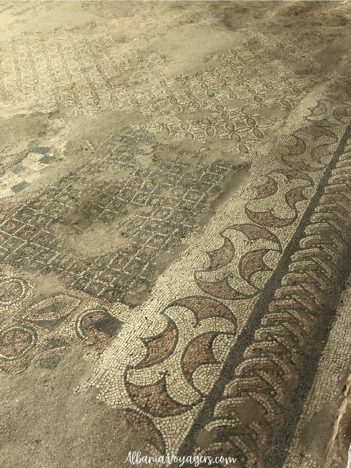 section of mosaic floor at Saranda Archeological Museum