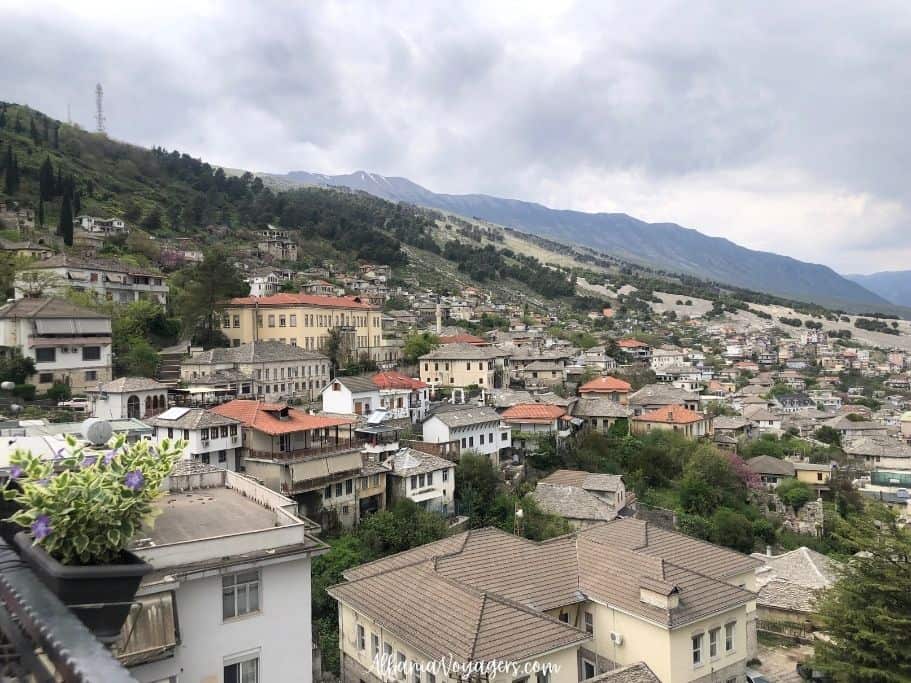 views of Gjirokaster from Memedheu ABC monument