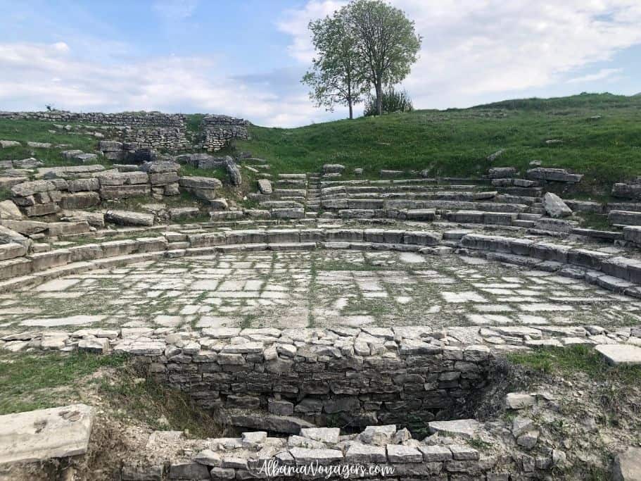 full view of ancient amphitheatre at Hadrianopolis near Gjirokaster