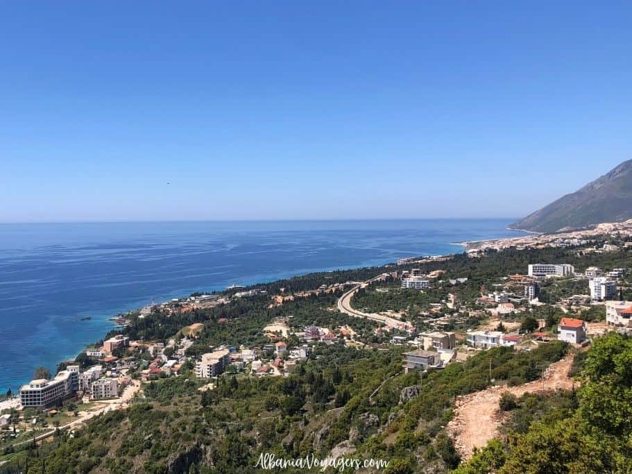 view of the sea and Dhermi from the coastal road