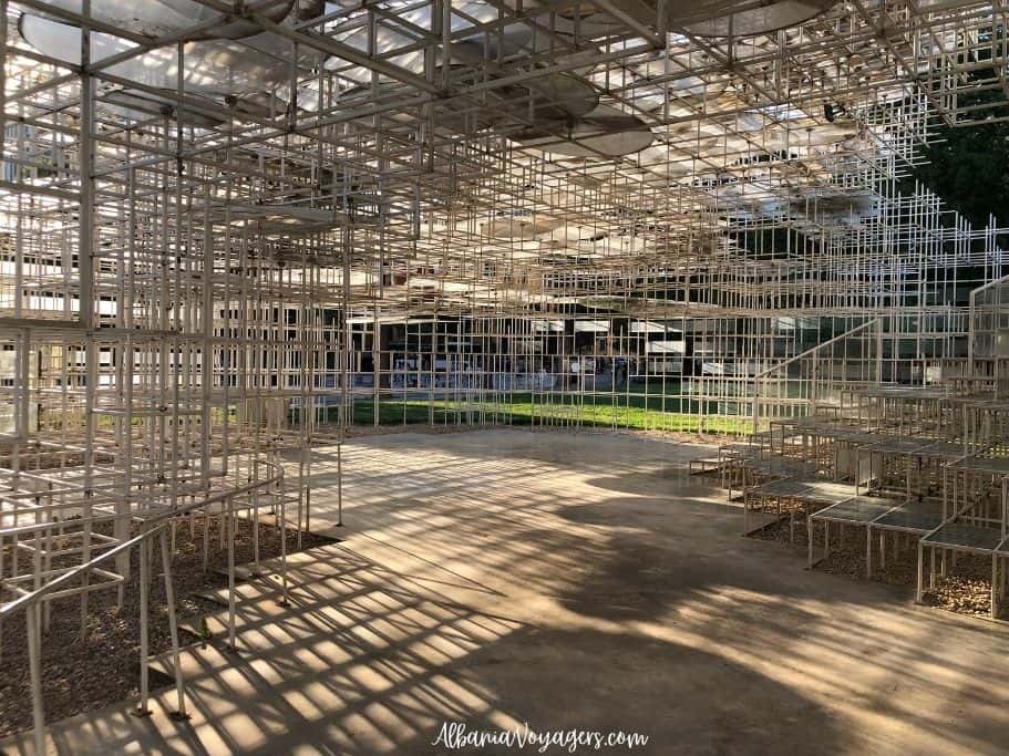 the interior of the Cloud in Tirana - one of the best public arts you'll see in these 5 days