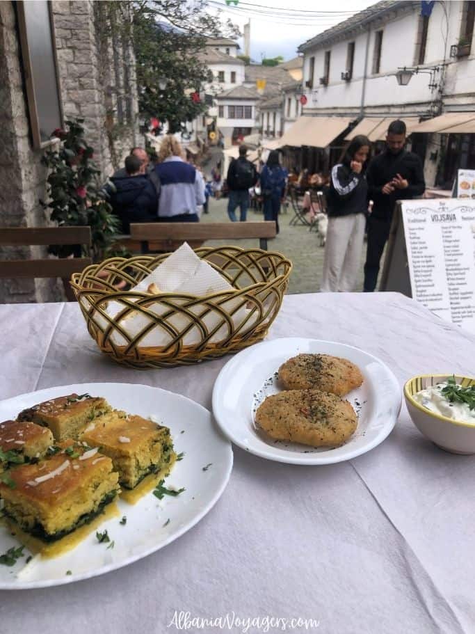 food at Vojsava Restaurant in Gjirokaster
