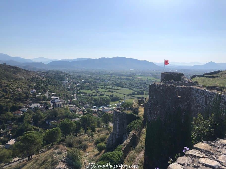 view of valley from Rozafa Castle in Shkoder