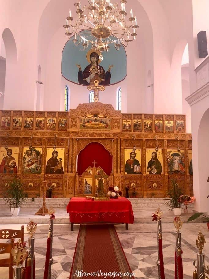 interior of Nativity of Christ Orthodox Cathedral alter and icons