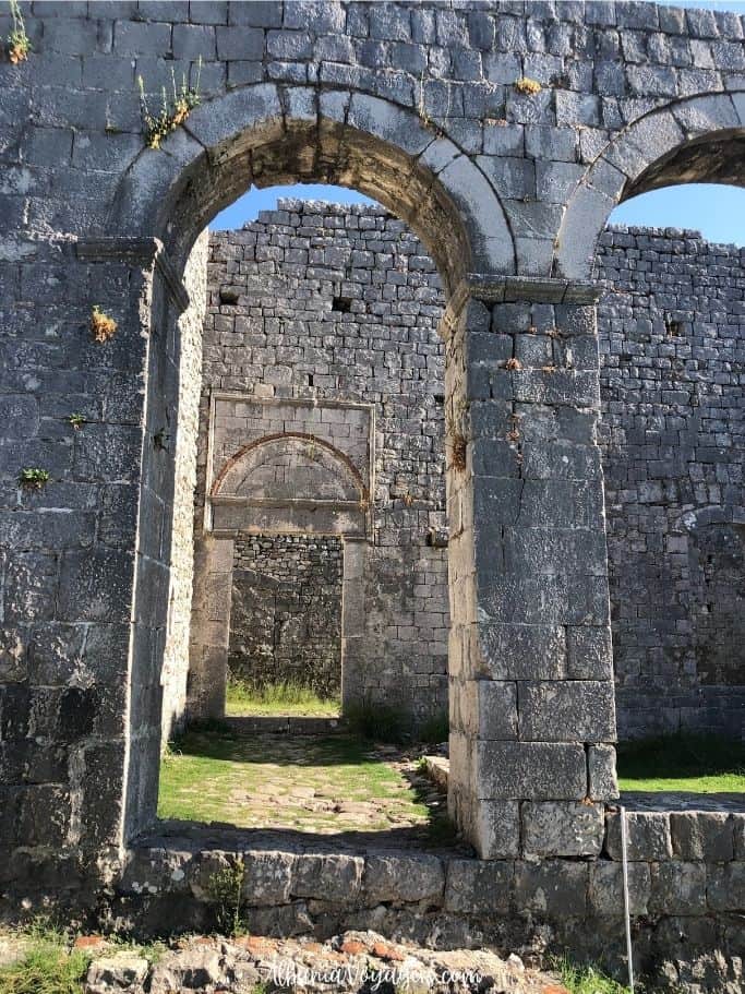 Arched stone walls at Rozafa Castle