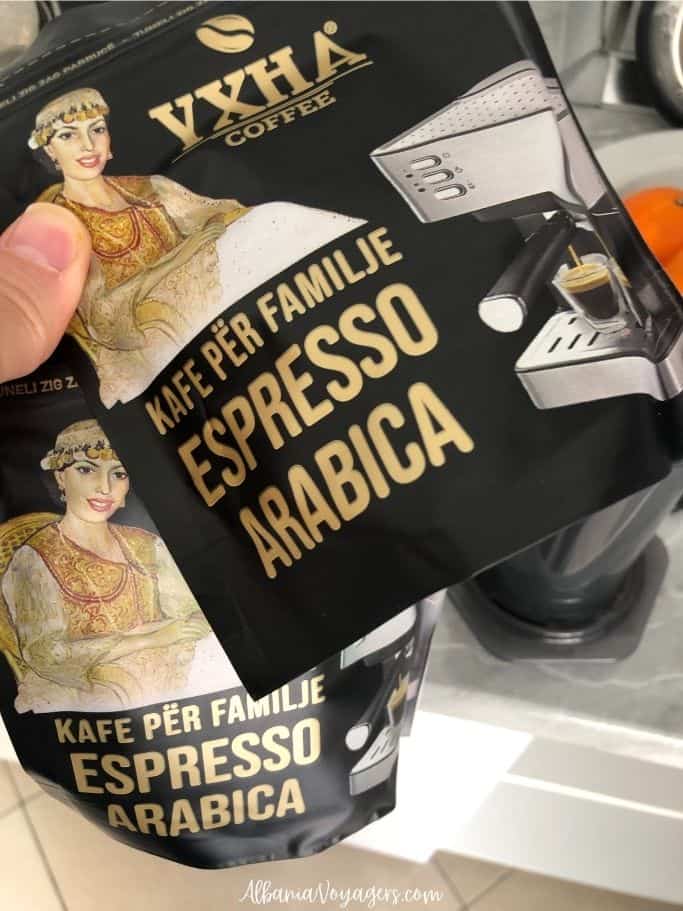 bags of YXHA Coffee in Shkoder