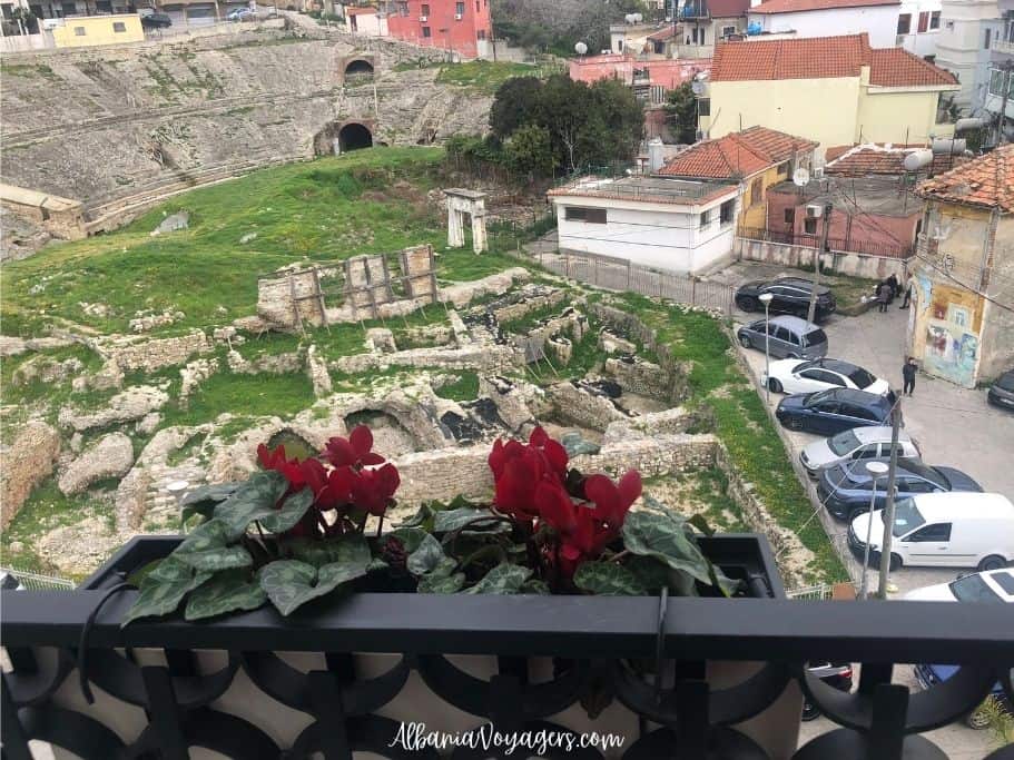 view of Durres amphitheatre from Art Gallery Boutique Hotel