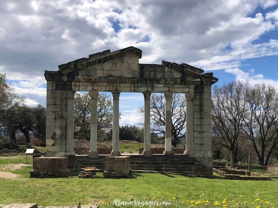 ruins of ionic temple at Apollonia archeological park in Albania