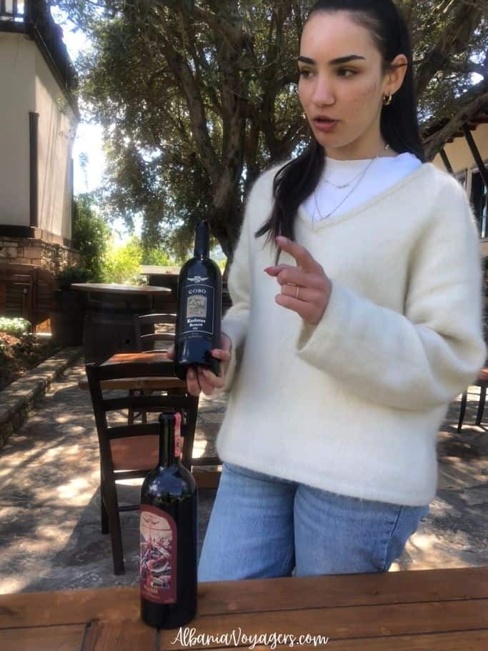 one of the Cobo daughters telling us about the wines