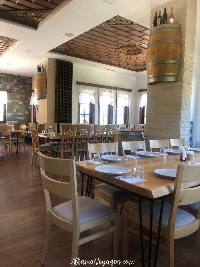 big indoor dining area at Pupa Winery