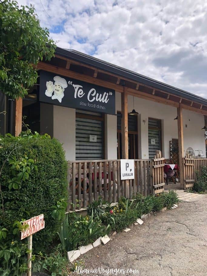 outside view of Te Culi restaurant in Permet