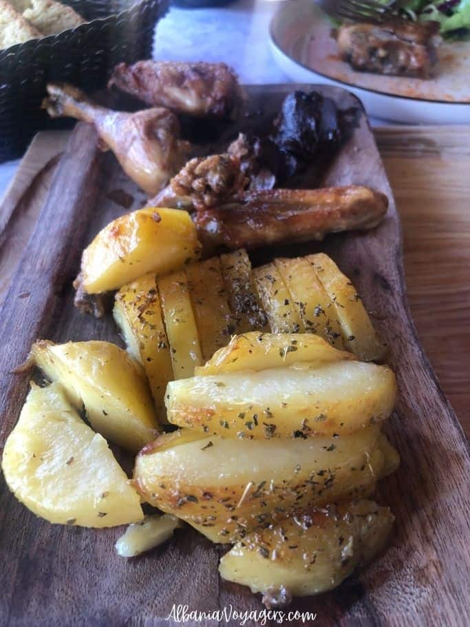 grilled potatoes and chickent at Alpeta Agrotourism & WInery