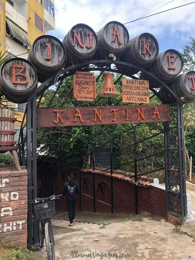 entrance to Kantina Binjaket in Tirana