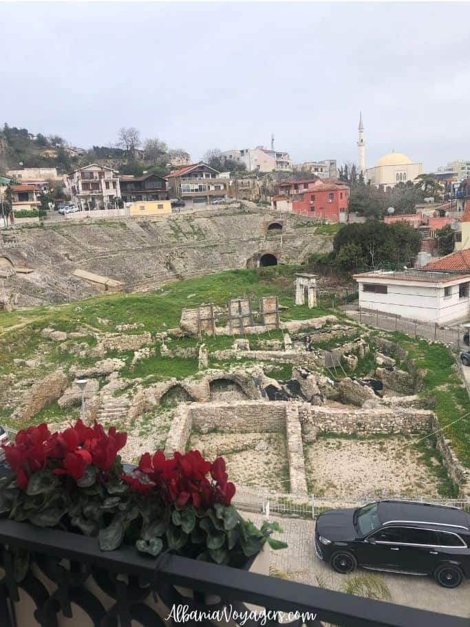 view of Durres amphitheatre from Art Gallery Boutique Hotel