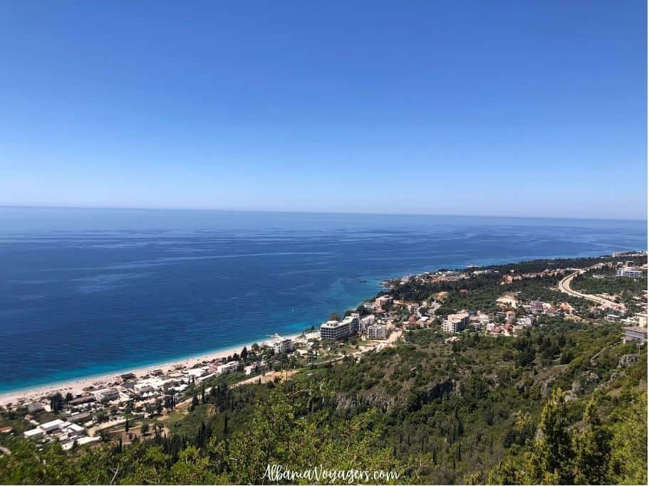 view of the coast from the highway on this 1 week in Albania itinerary